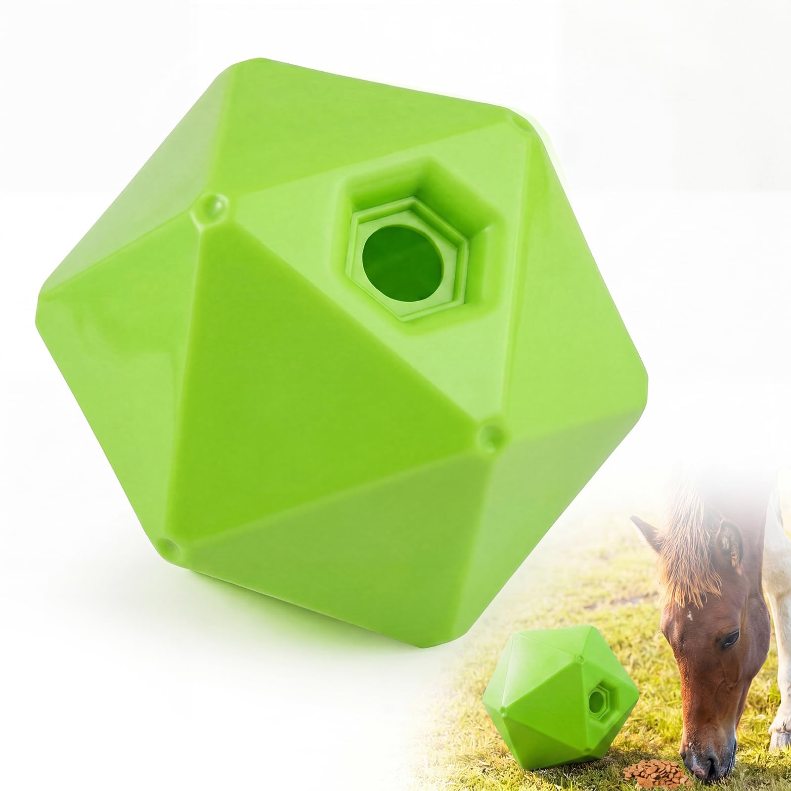 Seenelling 1 Pack Horse Treat Ball, 9" Feeder Toy for Horses, Green