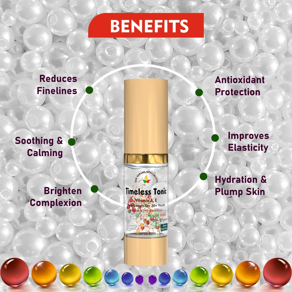 Image of Timeless Tonic Vitamin A, E - Rejuvenating & Firming | Enriched with Vitamin A & E | Reduces Fine Lines & Improves Skin Elasticity | For All Skin Types | 20ml