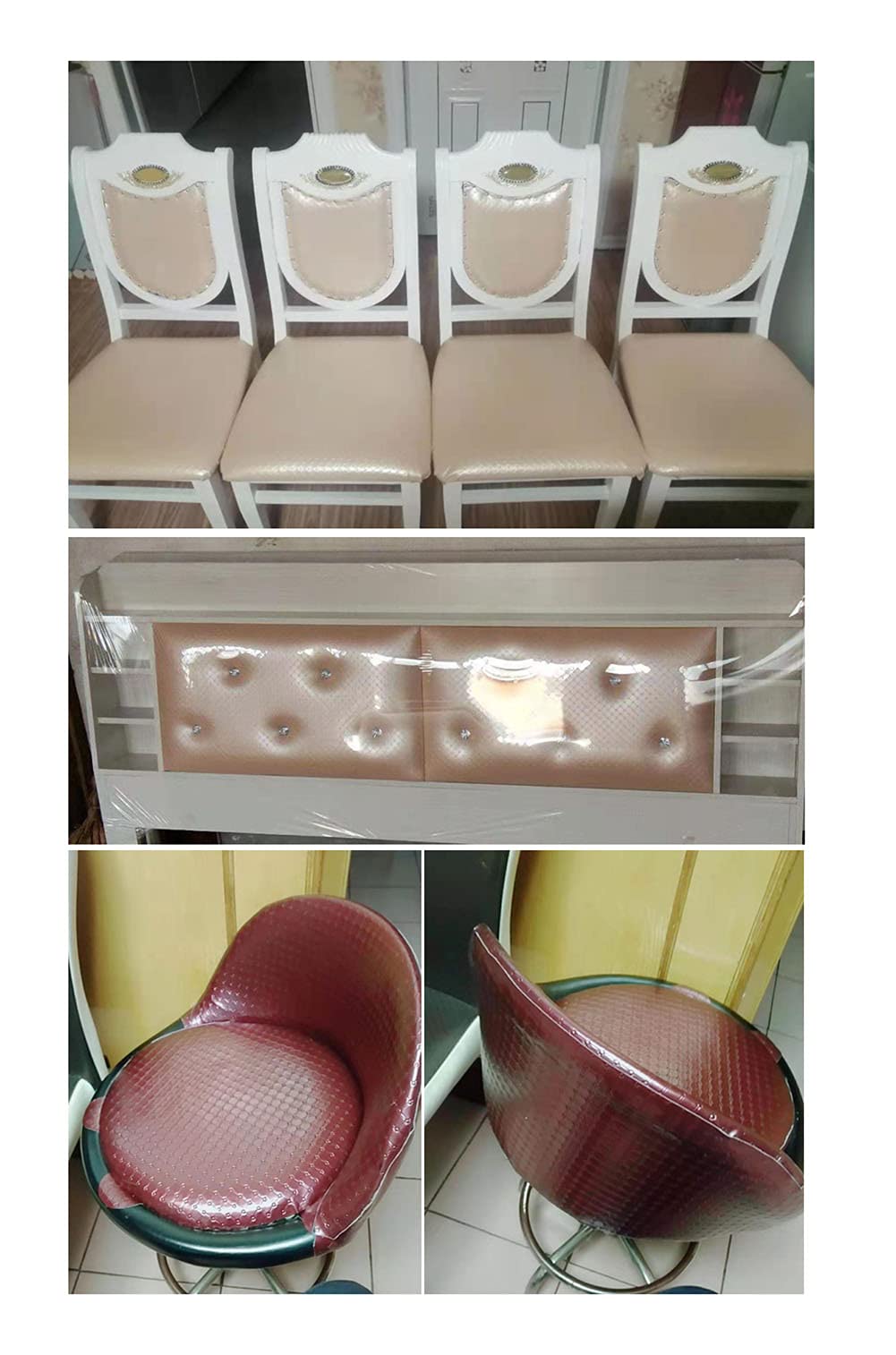 Tkanina ze sztucznej skóry DIY ręcznie robiona tkanina do szycia skóra PU tkanina skóra syntetyczna materiał miękki w dotyku materiał do tapicerki (rozmiar 1,38 x 6 m, kolor: szampan 6 #)