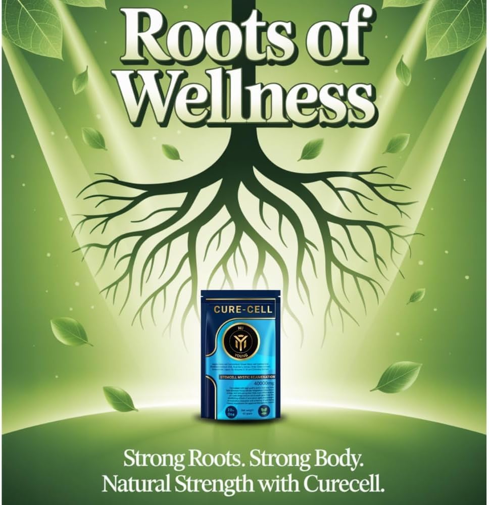 CureCell Stem Cell Supplement – Apple & Grape Stem Cells, CoQ10, Astaxanthin, Omega 3-6-9 – Skin Rejuvenation, Cellular Detox – 20 Sublingual Sachets