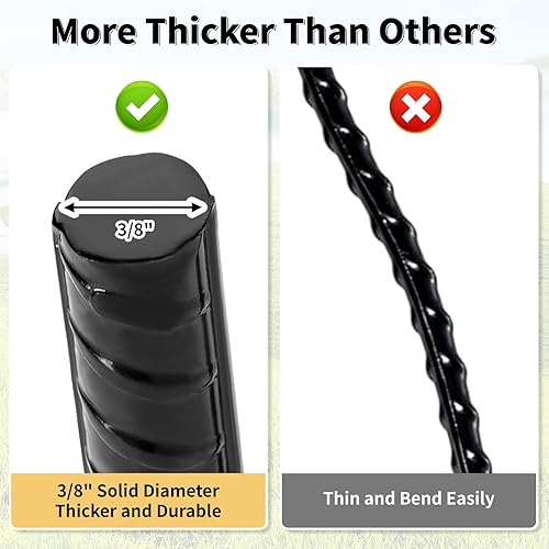 Miniatura 4 de Besitu Juego de 24 estacas de 16 pulgadas con gancho en J, estacas de tienda de campaña resistentes con extremo de punta de cincel, anclajes de