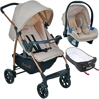 Carrinho com Bebe Conforto e Ninho Burigotto Ecco Mon Amour