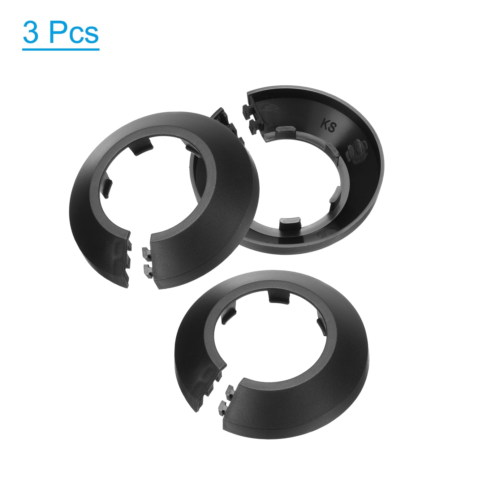 PATIKIL 3 szt. kołnierz osłona rury wodnej dekoracja plastikowa rozeta 40 mm, czarna