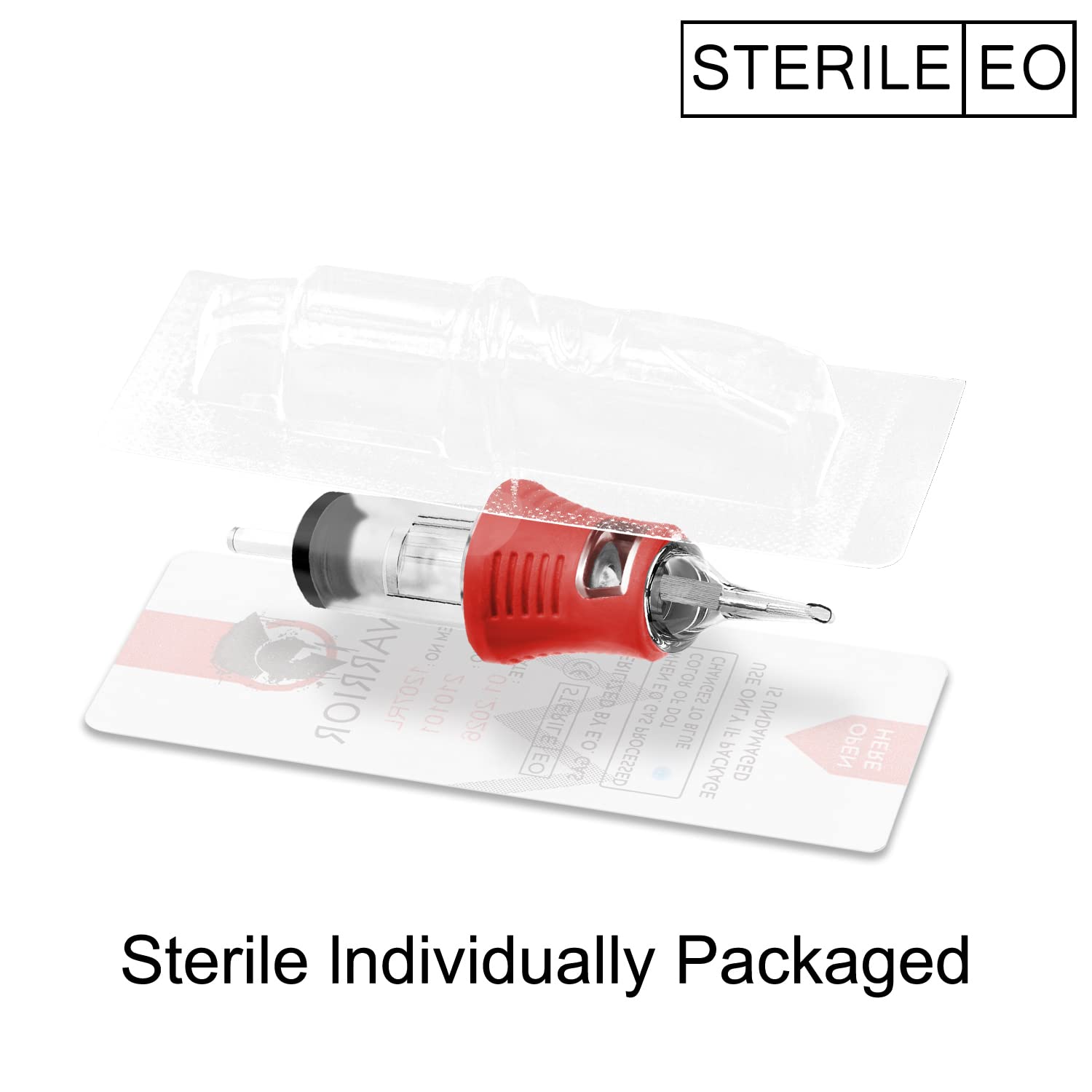 WARRIOR PRO Tattoo Needles Cartridges with Silicone Rubber Grip Sterilized Tattoo Needle Cartridge Round Shader in Japanese Steel Permanent Makeup PMU (0.35MM-1214RS) - Image 3