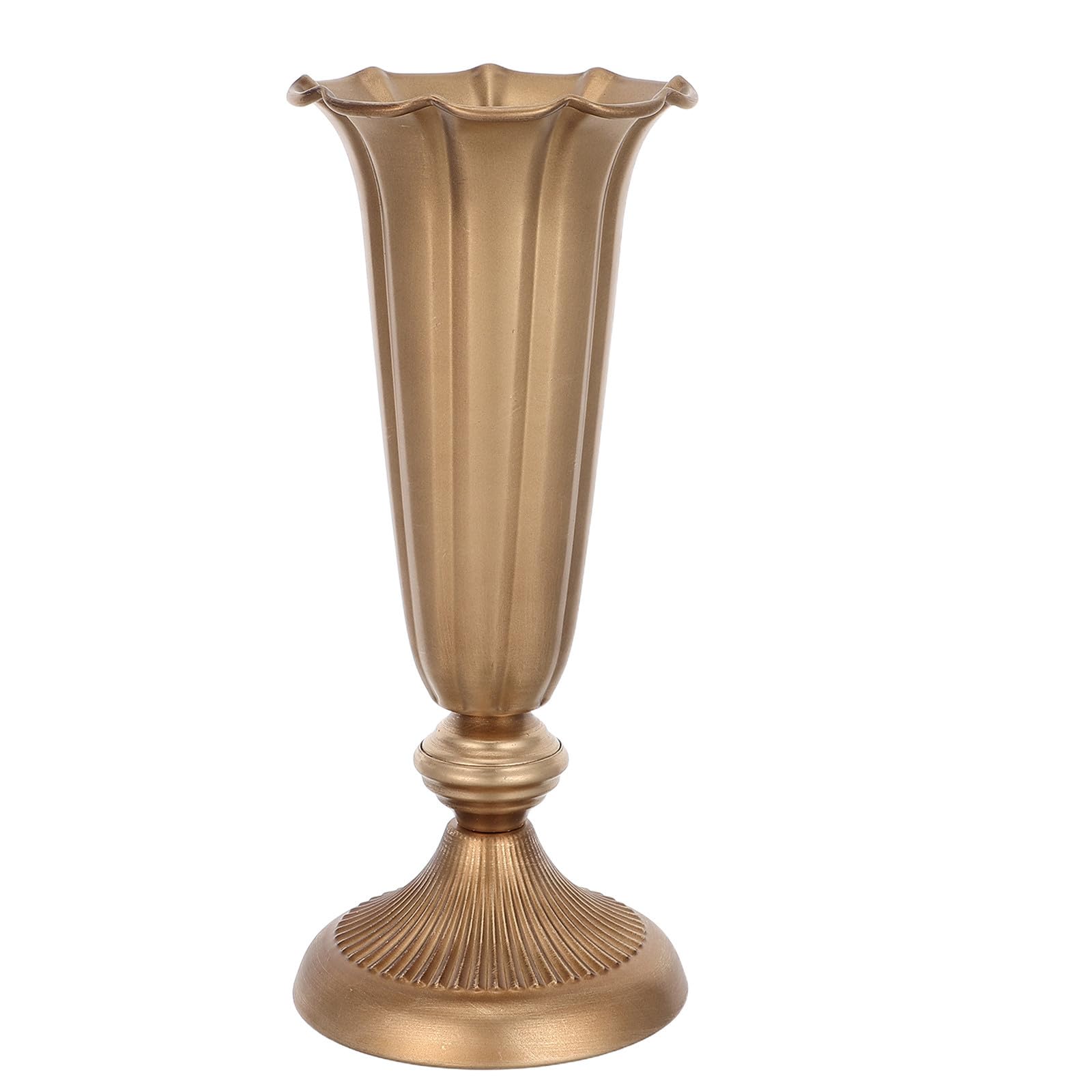 Vase vintage doré en métal de haute qualité pour centre de table élégant