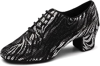 HIPPOSEUS vrouwen Latin Dans Praktijk Schoenen Rood Gesloten Teen Mannen Ballroom Salsa Danstraining Schoenen Lage hak 3 cm, 38 EU