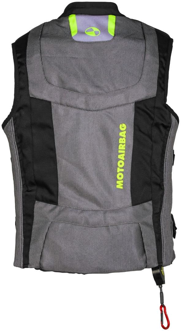 MAB v4 Gilet airbag, nero/grigio/neon, L/XL