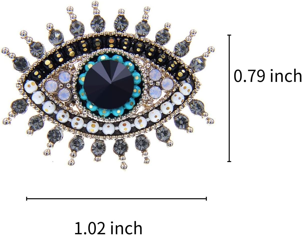 Lucky Evil Eye Brooch Pin Freshwater Pearl and Crystal Vintage Lapel Pin for Wedding Party Prom Multipurpose Brooch Ladies Accessories for Shawl Scarf Buckle Sweater Cardigan