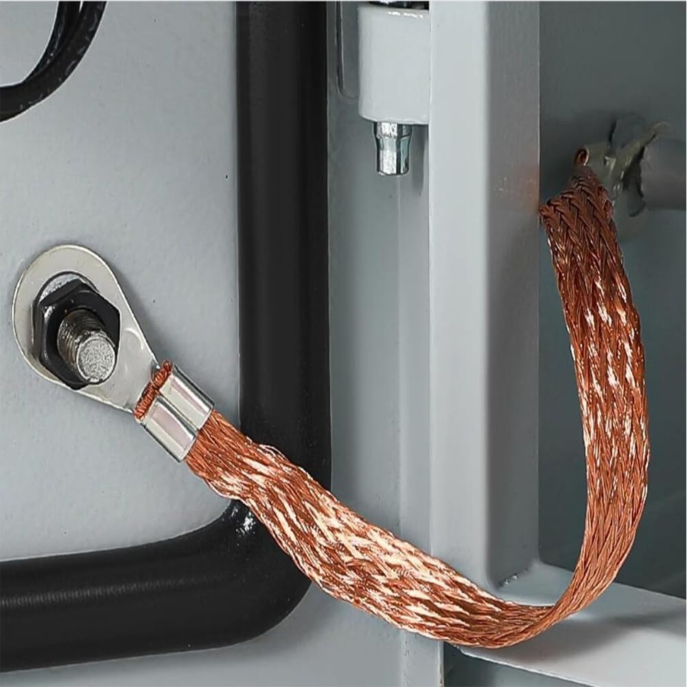 Erdungsband, Erdungskabel, 100 Stück, reines Kupfer, Brückenerdungsdraht, führendes geflochtenes Kabel, Kreuzerdungsbrücke, Verbindungsband, flexibel(2.5#250mm)