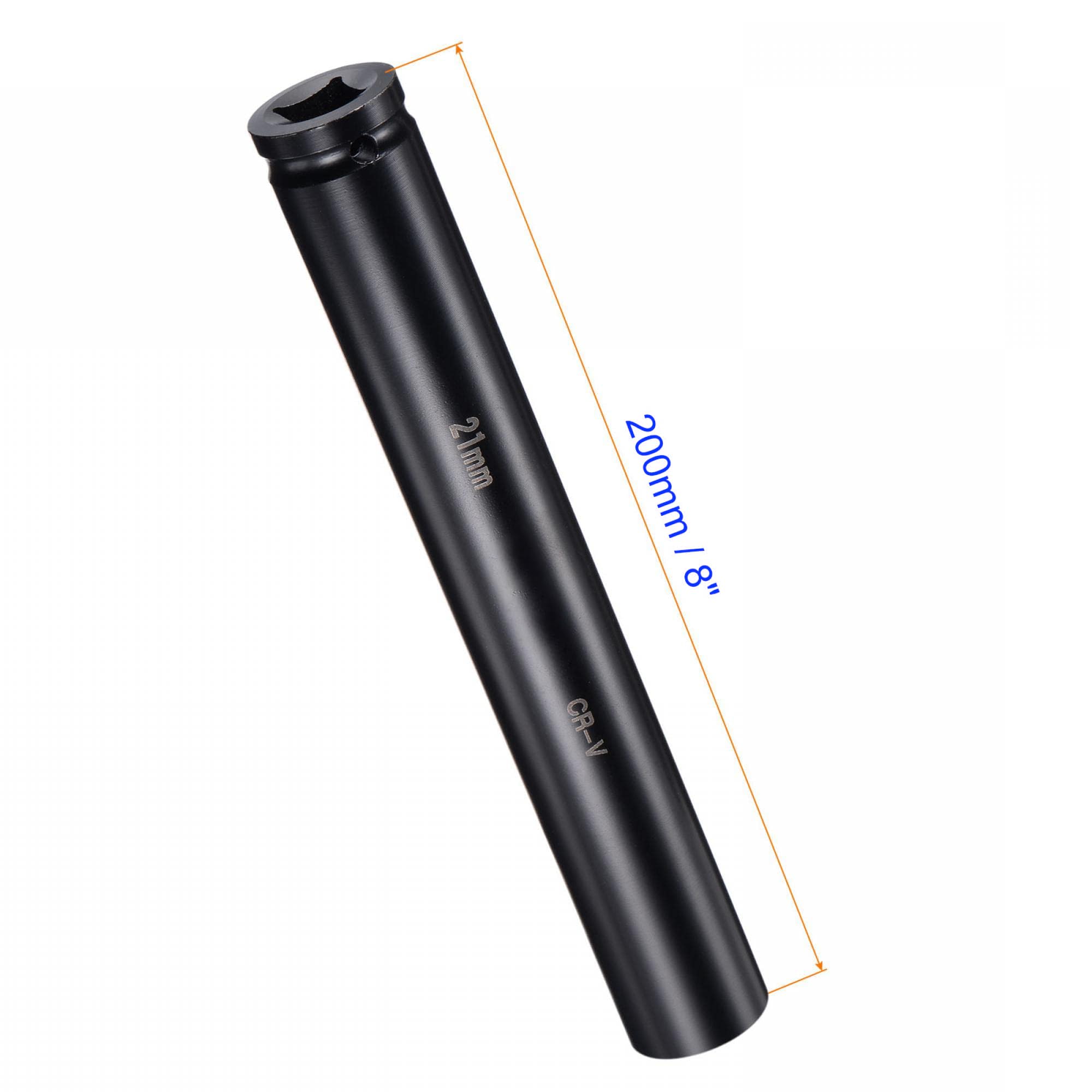 MACHSWON 1/2 Inch Drive - 21mm Deep Impact Socket with 6 Point Design, Heat-Treated Cr-V Steel 200mm Length, Metric Sizes - Image 2