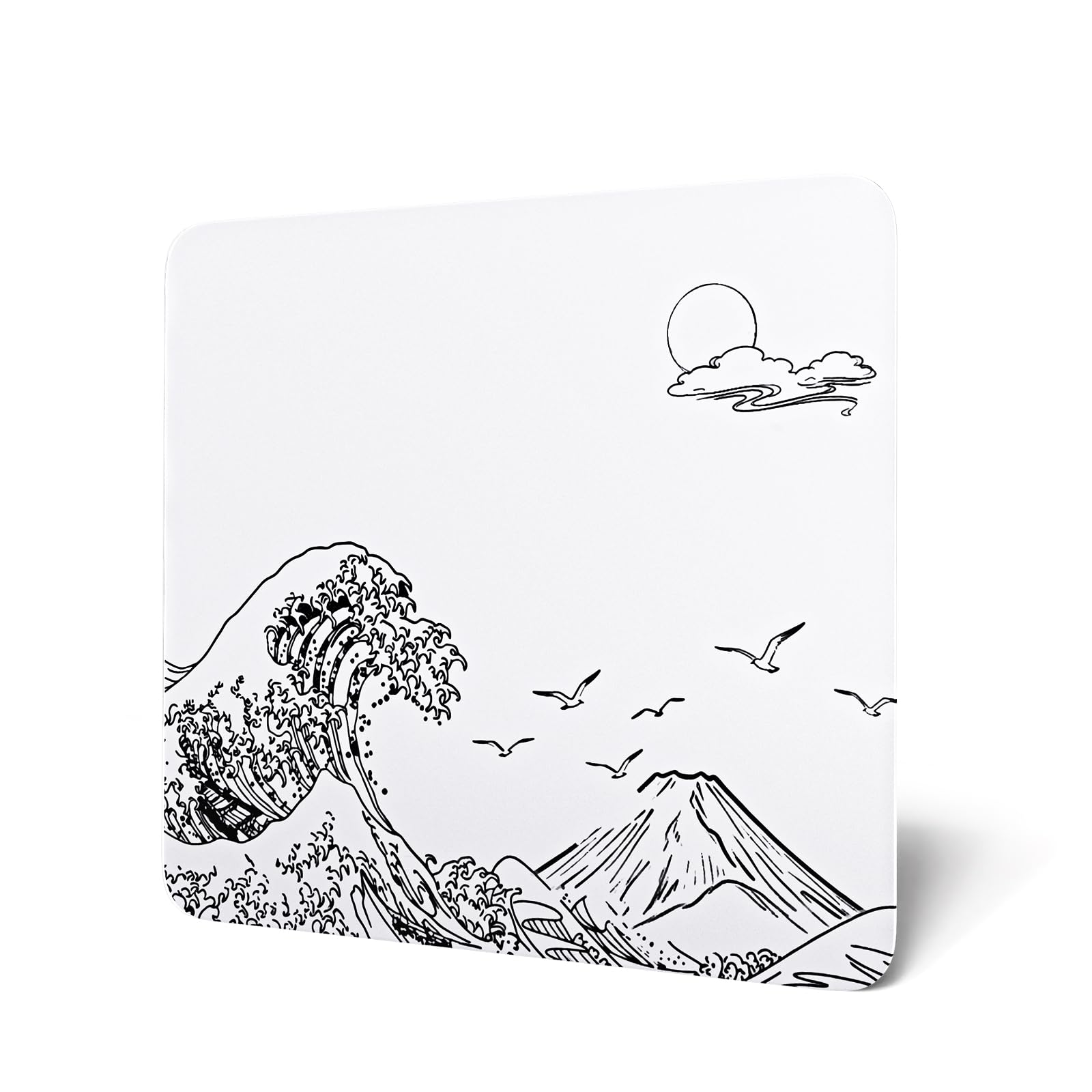 MAMBASNAKE x Attack Shark CM05 Glass Hard Gaming Mousepad,Nano-Micro-Etched Texture,Smooth Glass Surface,High Accuracy,Fast-Moving,Anti-Scratch, PU Leather Non-Slip Base, Large Size(450×400mm)