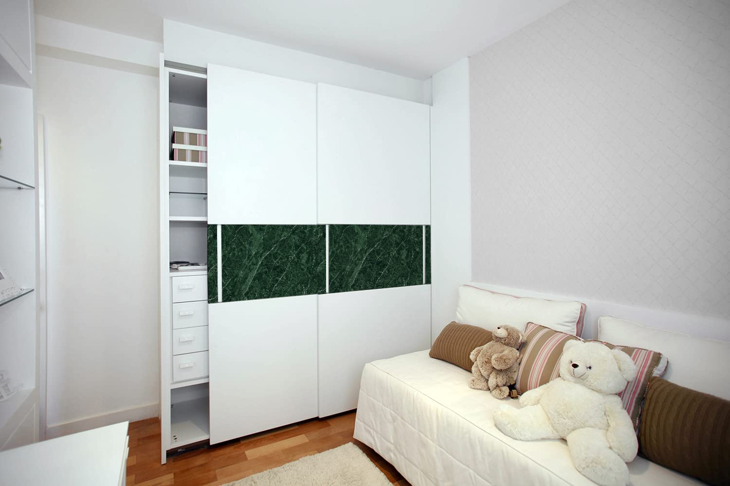 Coloray Okleina Meblowa Samoprzylepna 100x50 cm DIY Na Meble Folia - Zielony marmur