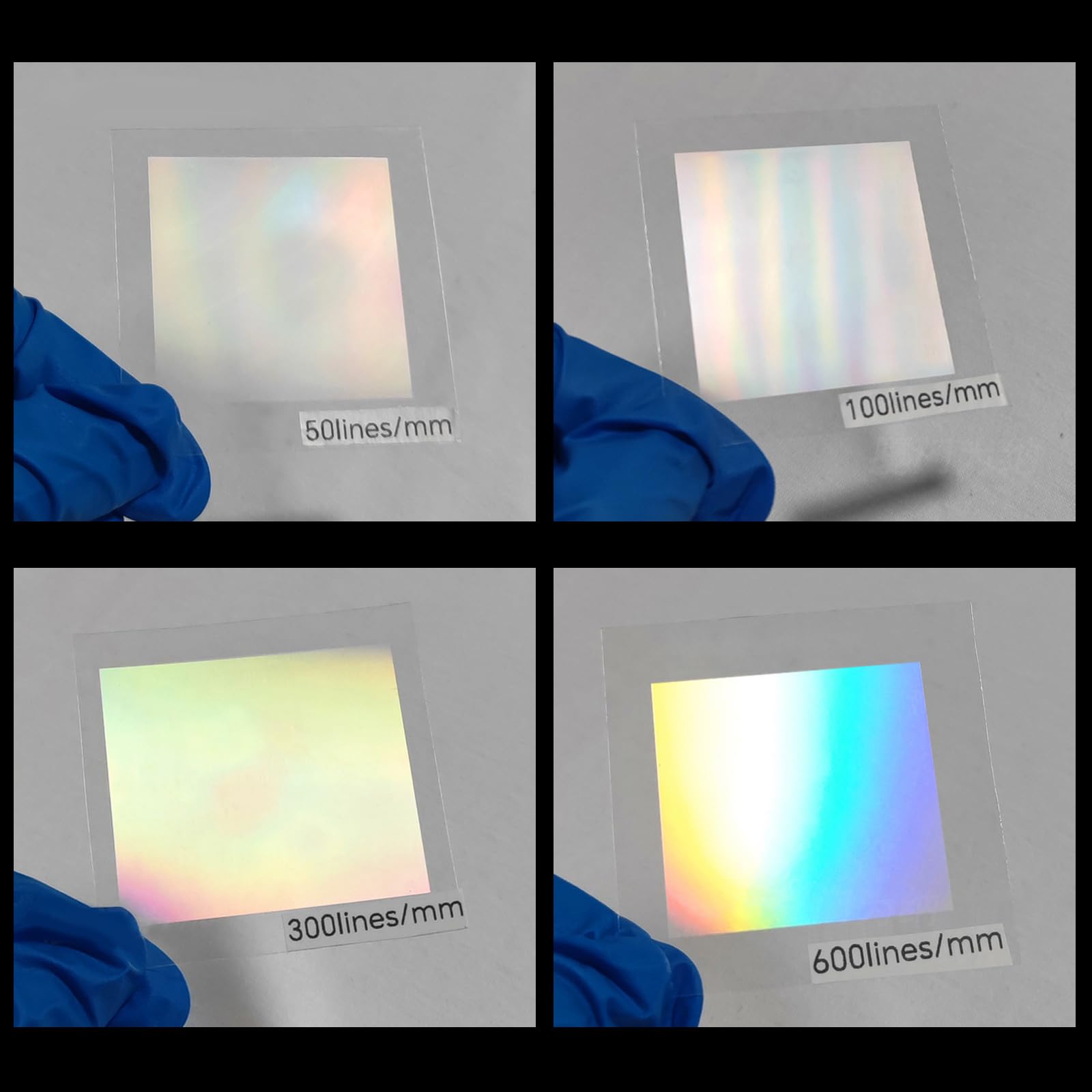 High PET Diffraction Grating Sheet for Spectroscopy Education & Art Decor Lightweight PET Diffraction Grating Easy to Carry Transmission Grating Shhet Suitable for School Lab & Field Studies