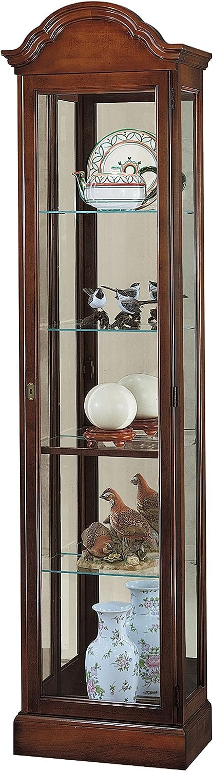 Howard Miller Bennett Curio Cabinet II, Wood Finish with Lights Storage Cabinet - Adjustable Glass Shelves, Level Display Cases for Decorative Items, Collectibles, Living Room & Office