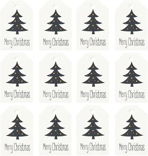 Craft DIY Cute Christmas Themed Gift Card Tag Set Of 100 (7cm) - Tree