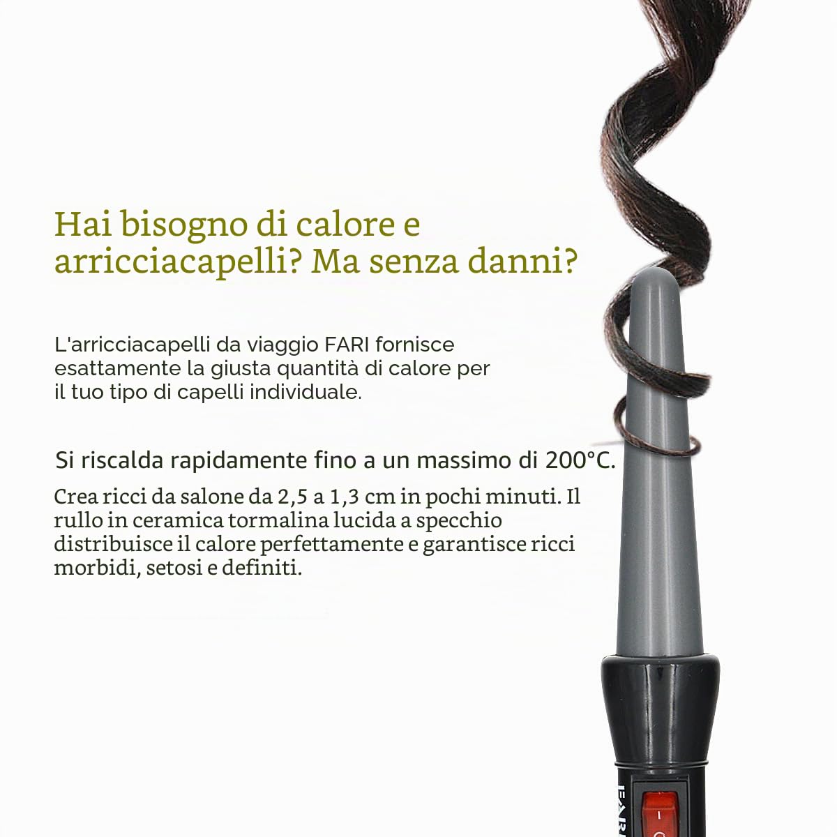 FARI Ferro arricciacapelli da viaggio e mini piastra lisciante 2 in 1, set di ferri arricciacapelli e piastra per capelli, resistente al calore e custodia da viaggio inclusi