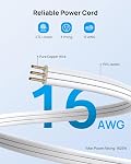 TROND 360° Rotating Flat Plug Power Bar with 2 USB C Ports, 3ft Slim Extension Cord Indoor, 4 Widely Spaced Outlets, 900J Surge Protector Outlet Extender for Home Office Dorm Travel Essentials, White