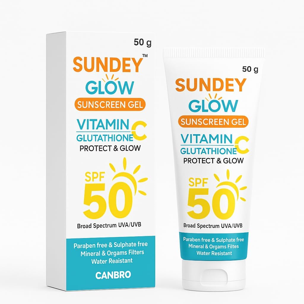 SUNDAY GLOW SUNSCREEN GEL VITAMIN C GLUTATHIONE PROTECT & GLOW SPF 50 SUNSCREEN GEL 50GM