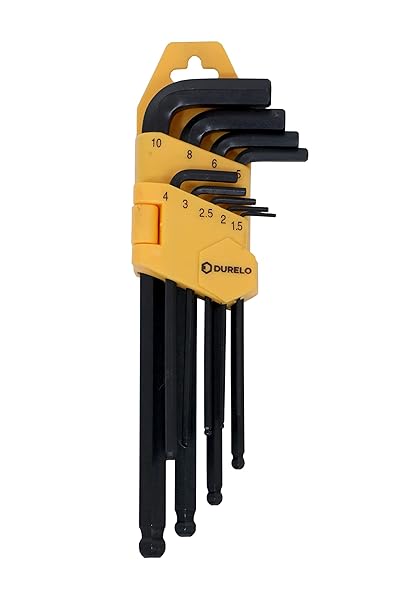 DURELO LAK-9M Long Ball Point Allen Key Set (1.5,2,2.5,3,4,5,6,8,10MM)