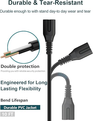 Miniatura 3 de Cable de alimentación para JBL PartyBox 320 100 110 200 300 310 710 1000 cargador de altavoz Bluetooth ONN 100008736, ONN TV, JBL Bar 2.1 3.1 5.1