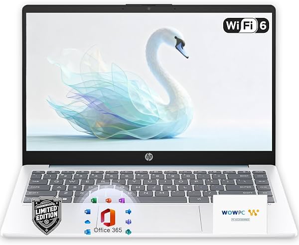 HP Nueva Laptop Delgada para el Día a Día, Edición 2026, Procesador AMD de Alto Rendimiento, 4GB RAM DDR5, 128GB SSD, 1TB Almacenamiento en la Nube, Batería de Larga Duración, Windows 11