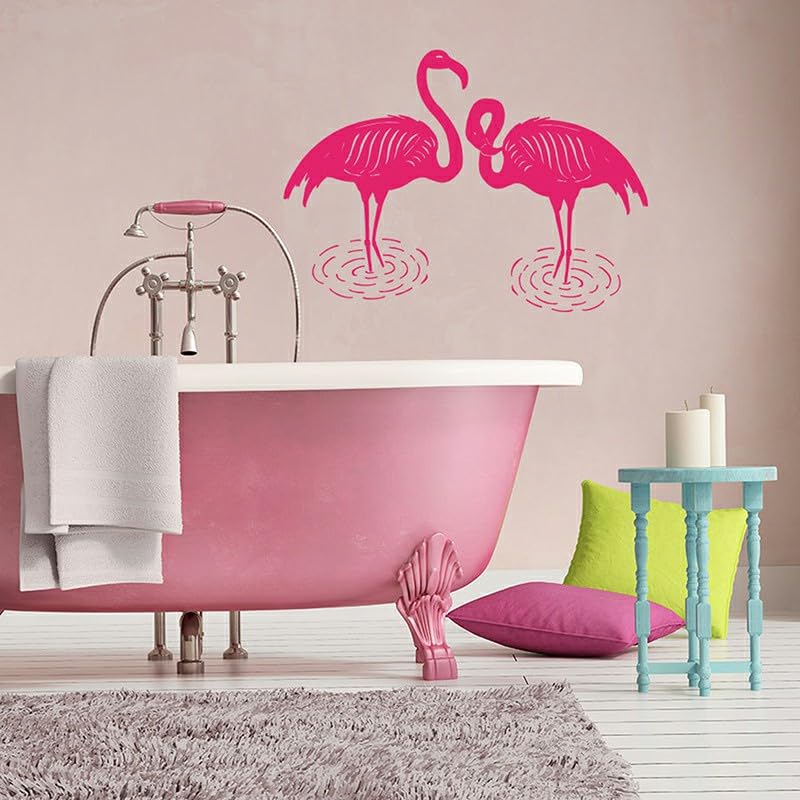 GADGETS WRAP Vinyl Birds Fauna Flamingo Pink Bird Flock Nature Wall Sticker Vinyl Rose