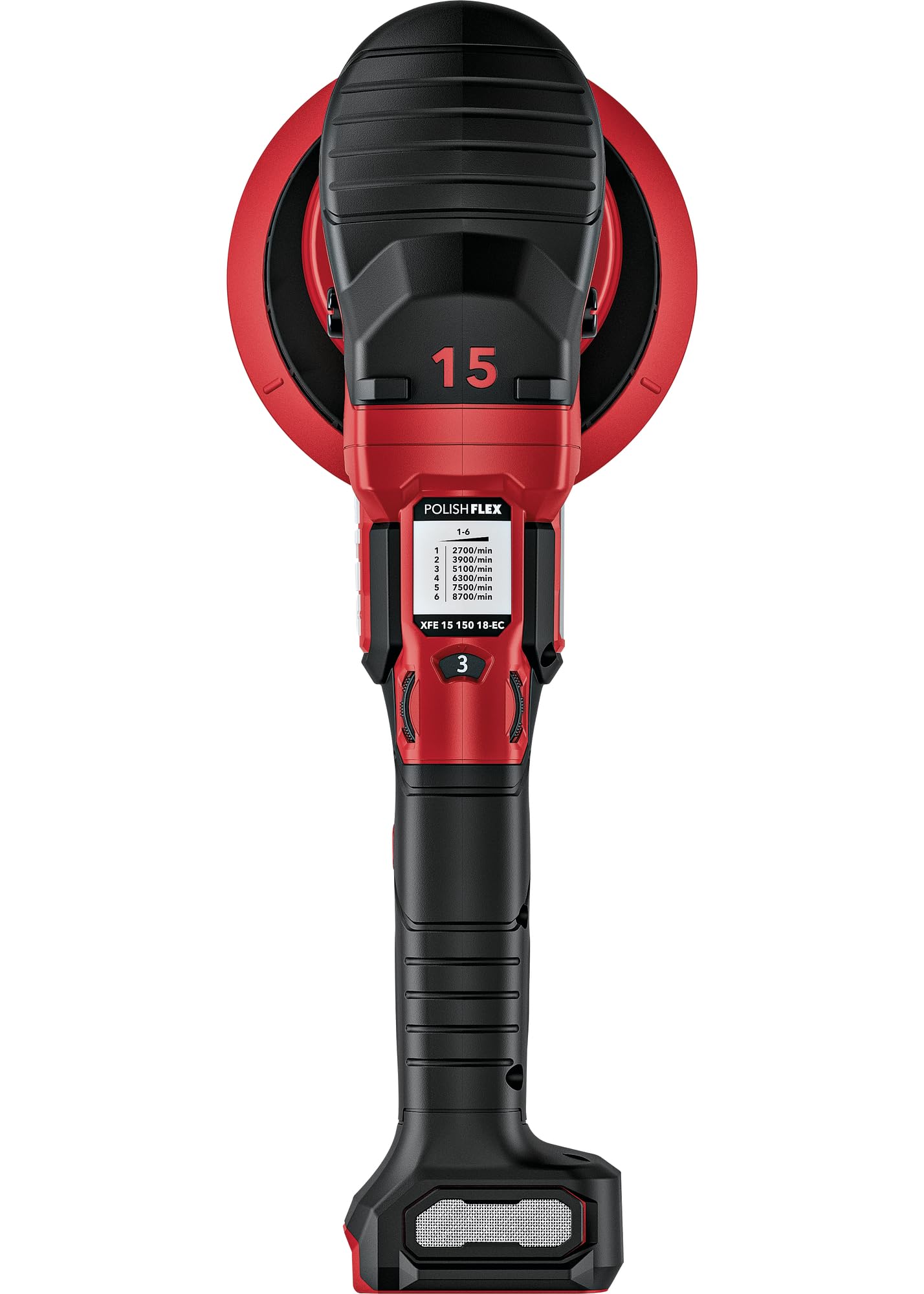 Flex Akku-Exzenterpolierer mit Freilauf 18 V XCE 8 150 18-EC Set (mit Gasgebeschalter, einfache Drehzahlverstellung, ergonomisch) 533021
