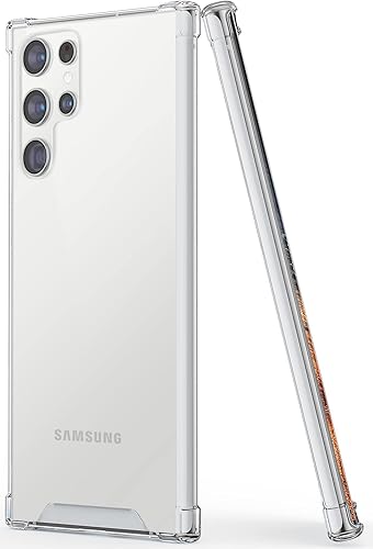 SALAWAT Funda para Galaxy S22 Ultra, funda transparente para Galaxy S22 Ultra, bonita funda delgada con degradado, funda protectora de TPU