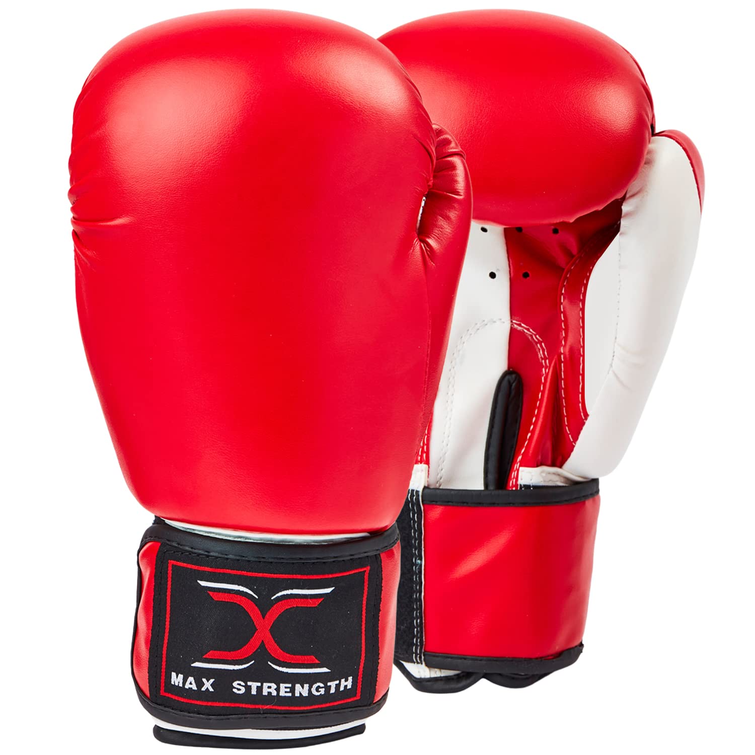 Boxing Gloves 8oz – Training & Sparring Gloves for Kickboxing, MMA, Muay Thai & Punch Bag Workouts | Lightweight Fight Mitts for Fitness & Pad Training (Red/White) — image 1
