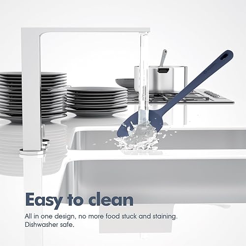 Vista 50 de Juego de 4 espátulas de silicona, espátulas de goma de grado alimenticio, con mango fuerte y agarre ergonómico, resistentes al calor para utensilios