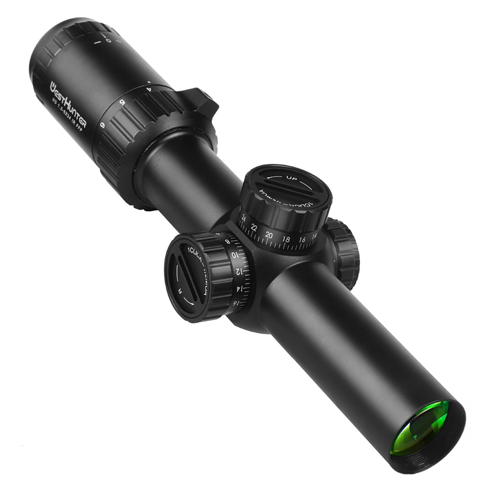 WestHunter Optics HD 1.2-6x24 IR FFP Precisión Miras Telescópicas, Exclusivo para Competiciones Deportivas de Corta Distancia | Only Optics & Basic Accessories