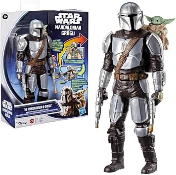 Star Wars The Mandalorian & Grogu Bounty Blaster, Ses Efektleri ile 28 cm Boyunda Aksiyon Figürü, 4 Yaş ve Üzeri Erkek ve Kız Çocuklar için İnteraktif Oyuncaklar