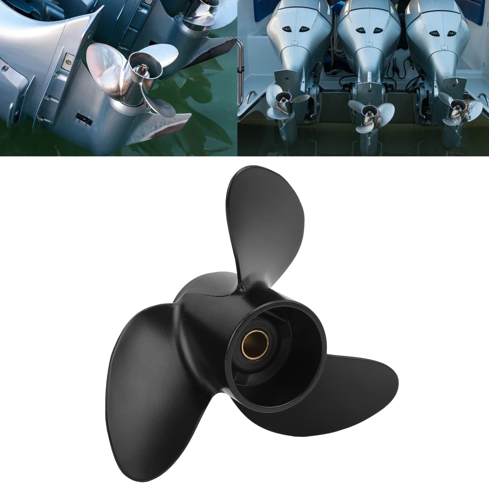 Marine Außenbordpropeller 3 Blätter 7,8 x 8 Zoll 12 Zähne RH Rotation Ersatz für TOHATSU 4-6 PS MFS4 4-Takt-Motor