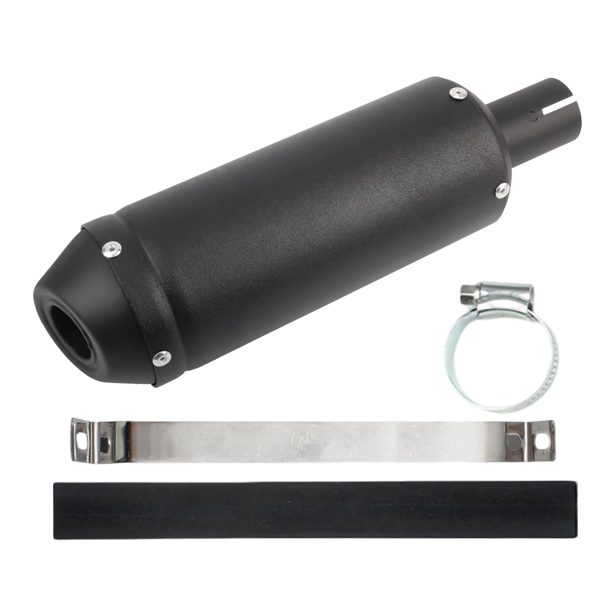 28mm 1.1" Exhaust Muffler Motorcycle Slip On Muffler Compatible with Dirt Bike Street Bike Scooter ATV Racing Black