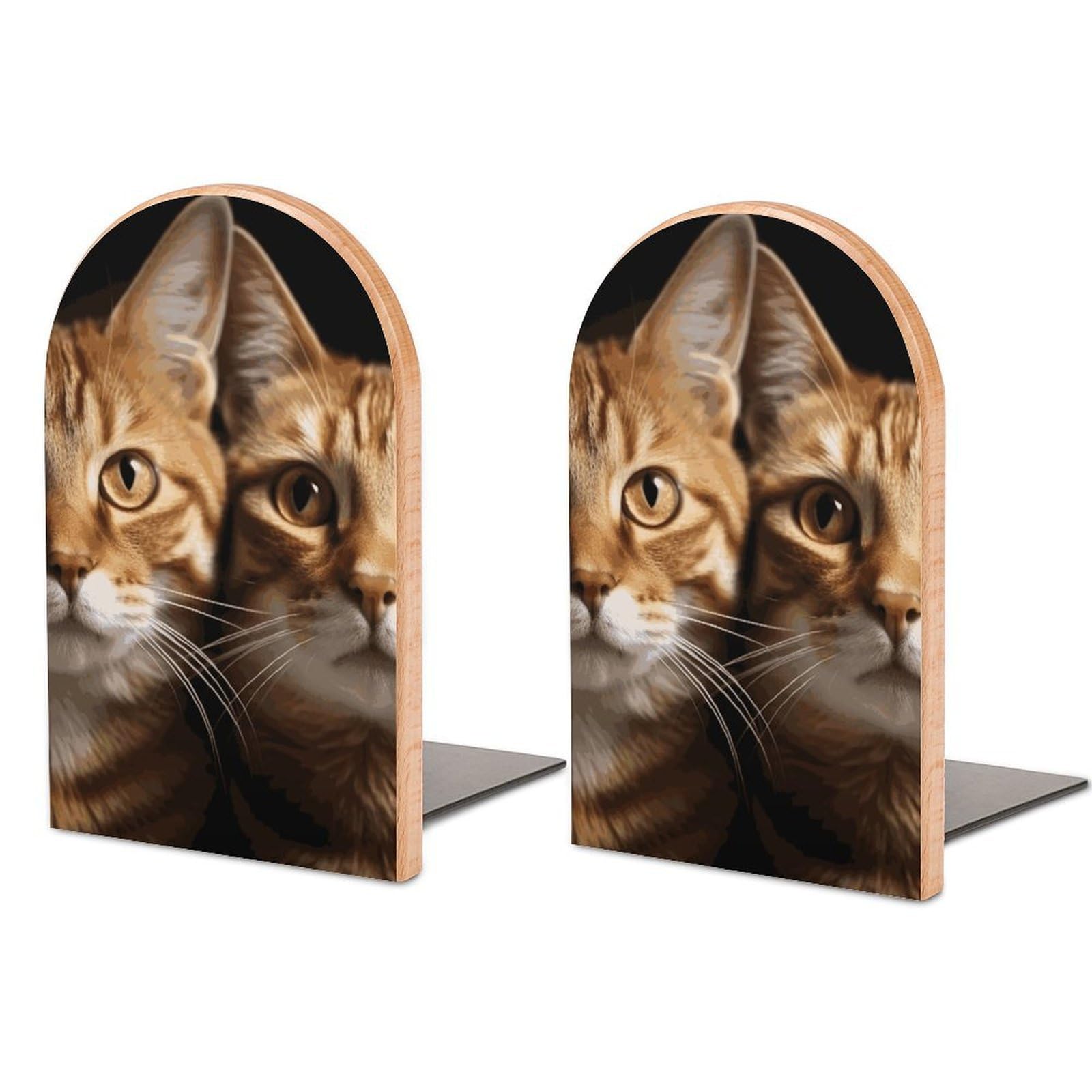Cats Bookend Modern Bookends for Shelves Non-Skid Book Holder Heavy Duty Metal Book Storage for Books CDs Decorative Book Stopper for Home
