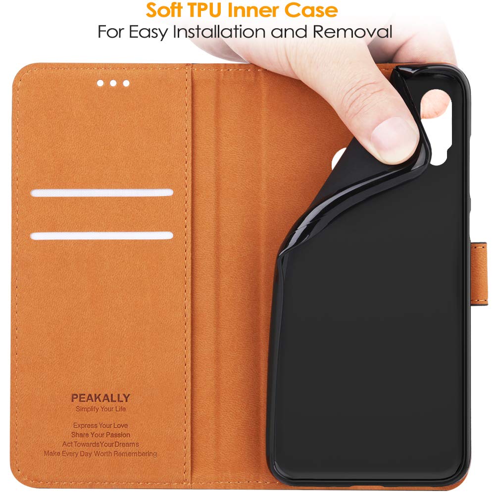 Coque Housse Cuir Rétro Flip Antichoc Avec Fermeture Magnétique, Carte