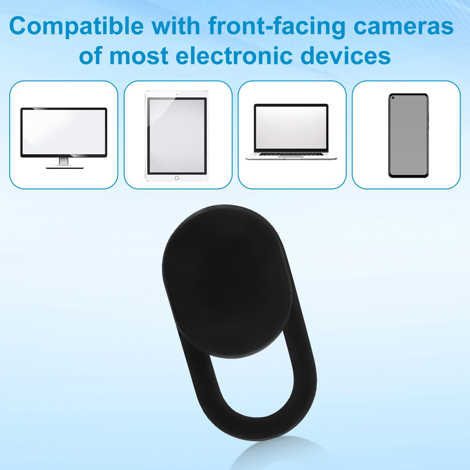 Copriwebcam Ultra Sottile Nero Scorrevole per Laptop Desktop Telefono Tablet
