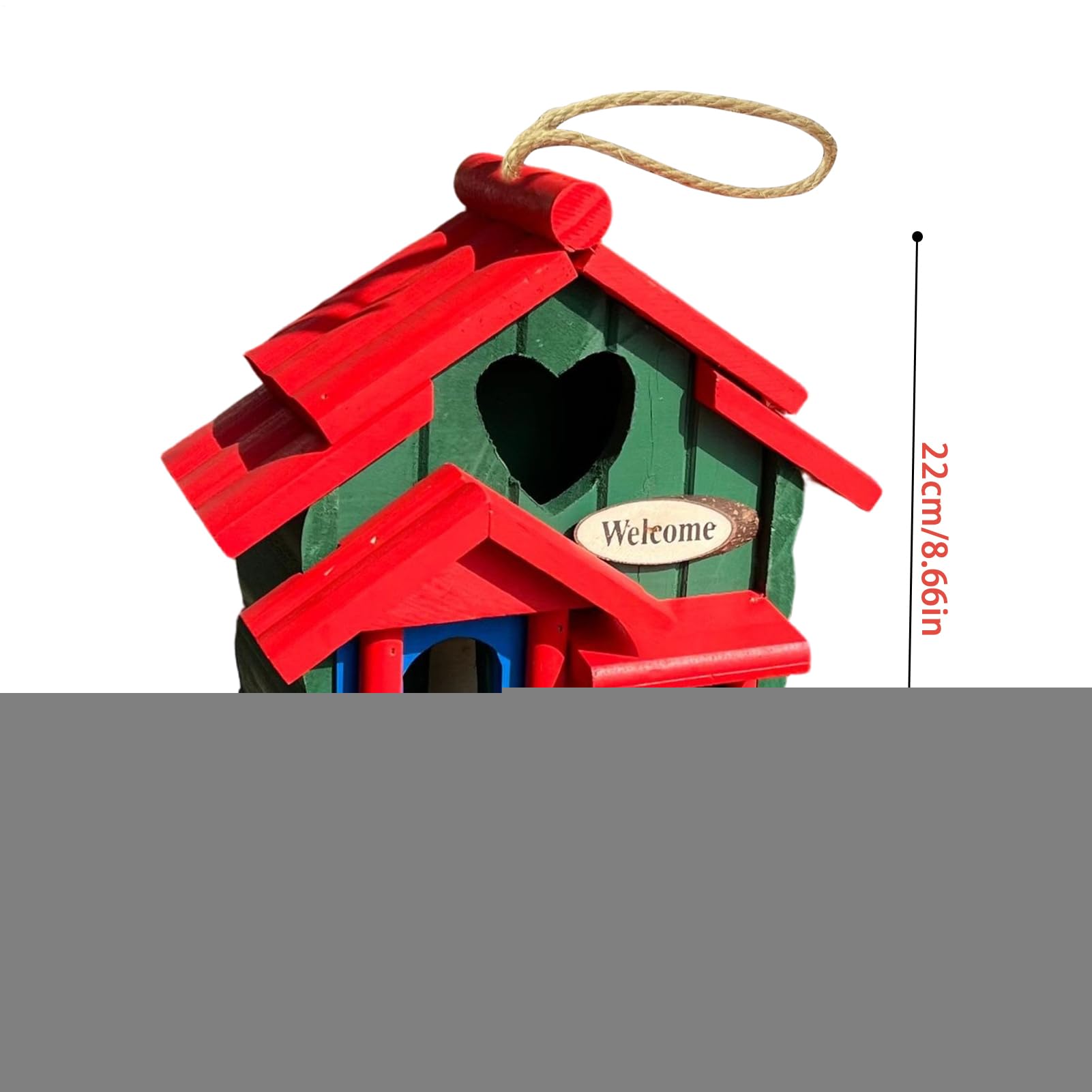 Bluebird House – niedlicher Holzunterstand, Seil zum Aufhängen, Nistkasten für Vögel, Haustierbedarf, Tier-Heimausrüstung, Holzeinheit für Rotkehlchen, Schwalbe, Kanarienvögel, Finken, Outdoor