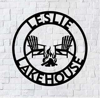 Personalized Metal Lakehouse Sign | Custom Cottage Sign | Metal Sign | Metal Camping Sign | Custom Cottage Plaque (Medium 18" x 18", Matte Black)