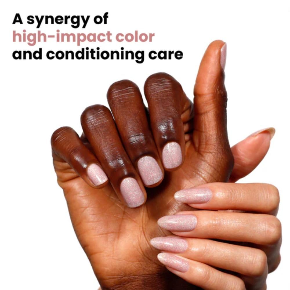 LONDONTOWN lakur Nail Polish - Chip-Resistant, Non-Toxic, Conditions & Hydrates Nails | Shimmery Holographic Neutral Pink, Champagne in Bed, .40 fl oz - Image 4