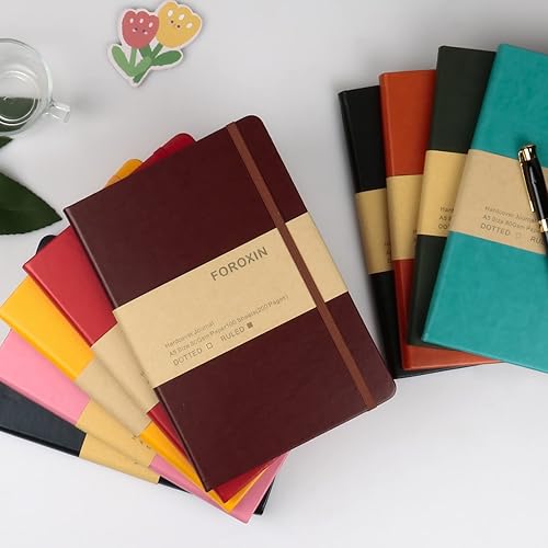 Miniatura 36 de Cuaderno de diario (A5 puntos, color rosa), 192 páginas, tamaño mediano de 5.7 x 8.3 pulgadas, papel grueso de 2.82 oz/m², tapa dura Color rosa,De