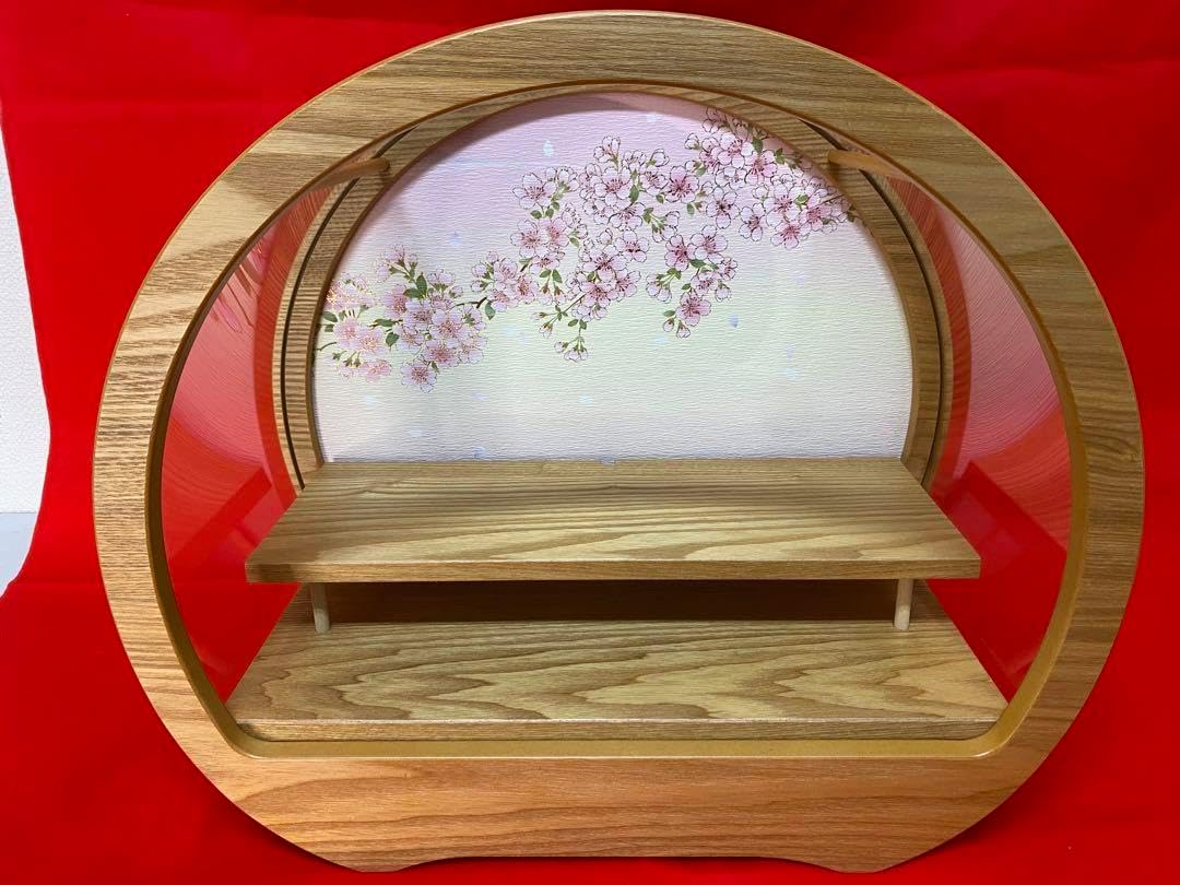 東京久月　雛人形親王飾り円形アクリルケース・間口約４５×奥行約２４×高さ約３９㎝ 東京久月 雛人形親王飾り円形アクリルケース 間口約45×奥行約24