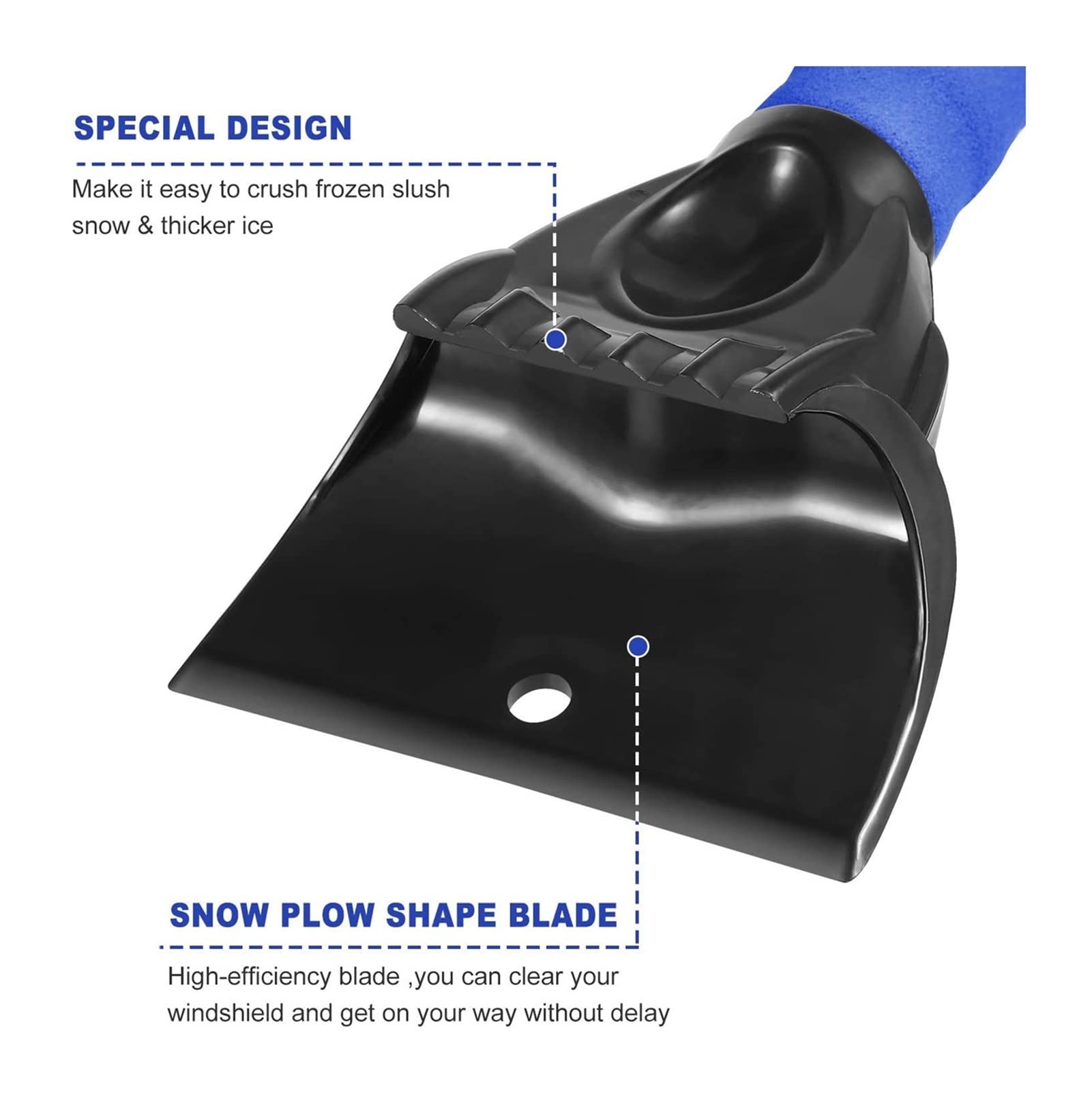Grattoir à Glace pour Voiture avec poignée en Mousse givrée Outils de déneigement pour Voiture. Fenêtres de Pare-Brise de Camion SUV, 3 pièces