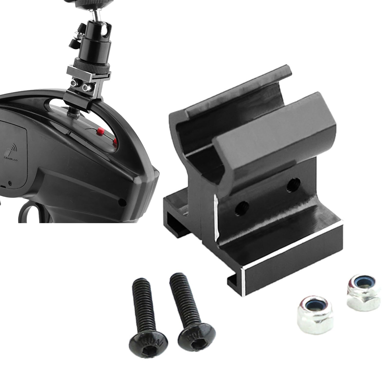 Transmitter Phone Mount Compatible for Traxxas 6532 Transmitter Metal Phone Holder Base Bracket Stand Remote Control Clip Mount for Traxxas TRX4/TRX6/E-Revo/RUSTLER/T/E-Maxx