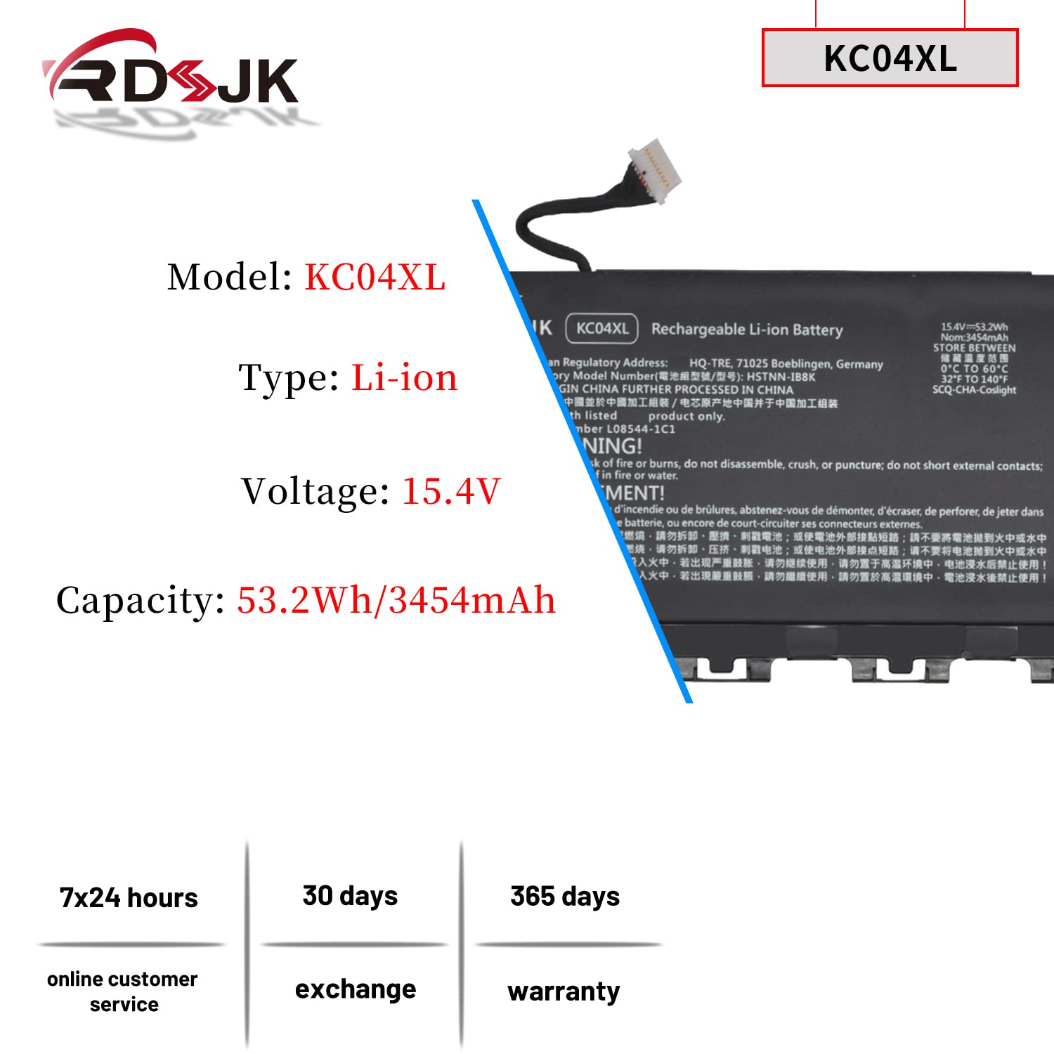 KC04XL KC04 Laptop Battery for HP Envy X360 13-AG 13M-AQ 13-AH 13-AR 13-AR0000AU 13-AR0097AU 13-AR0601NG TPN-W133 TPN-W136 HSTNN-IB8K HSTNN-DB8P KC04053XL L08496-855 L08544-1C1 L08544-2B1 15. product thumbnail 3