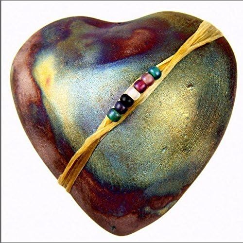 Raku Heart Smooth Rattle Instrument – Handmade Ceremonial Clay Percussion