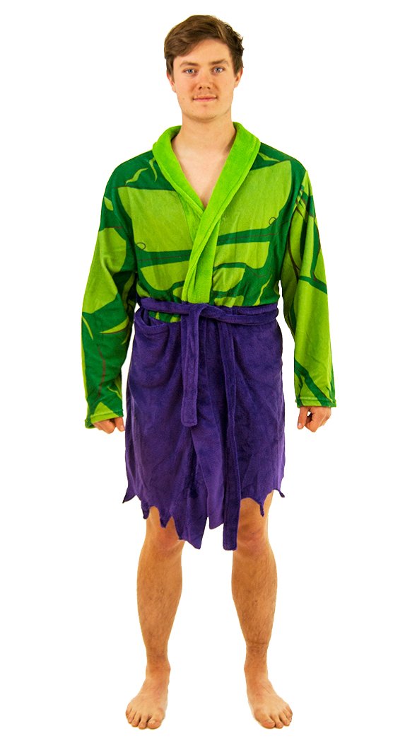Incredible Hulk Mens Fleece Dressing Gown Robe