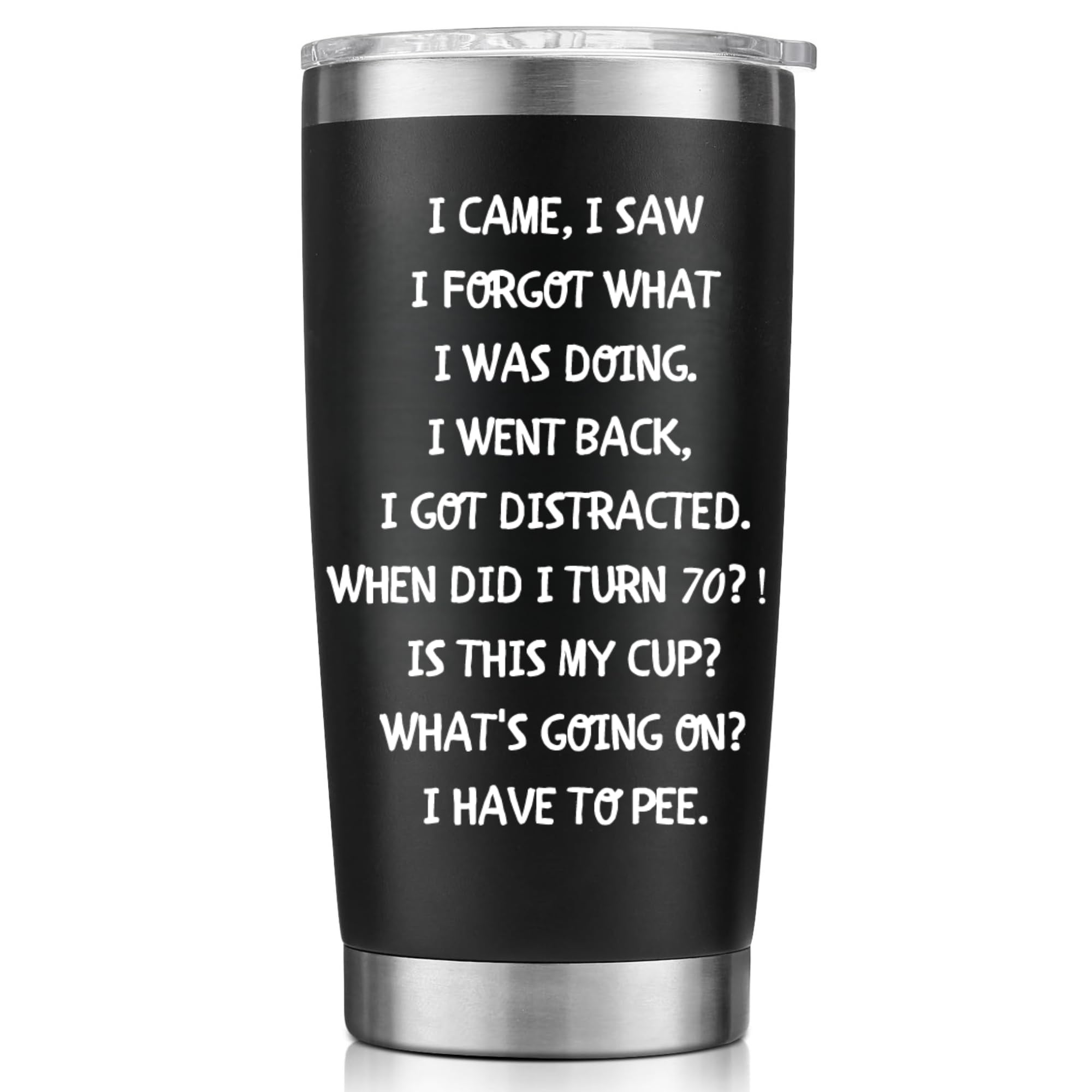 70th Birthday Gifts For Men Women-20 OZ Stainless Steel Tumbler-70th Birthday Decorations for Him Her