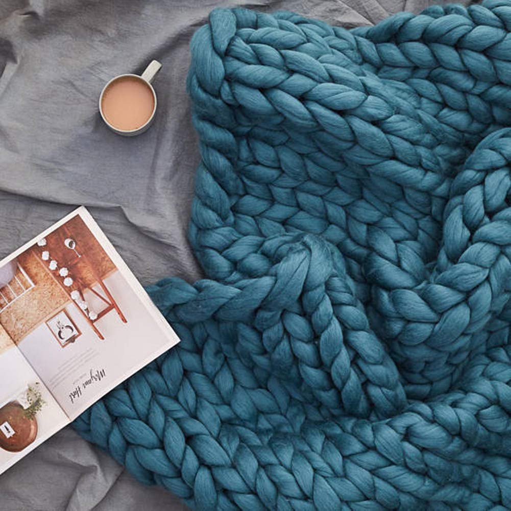 Teal Giant Knit Rug Homemoda Studio Dark Green Chunky Knit Throw