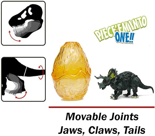 Miniatura 5 de Paquete de 12 figuras de monstruo de rompecabezas de dinosaurios en huevos para incubar huevos, figuras de acción de dinosaurios construibles en 3D